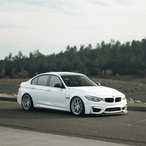 Detail view of 2018 BMW M3 with vehicle wraps