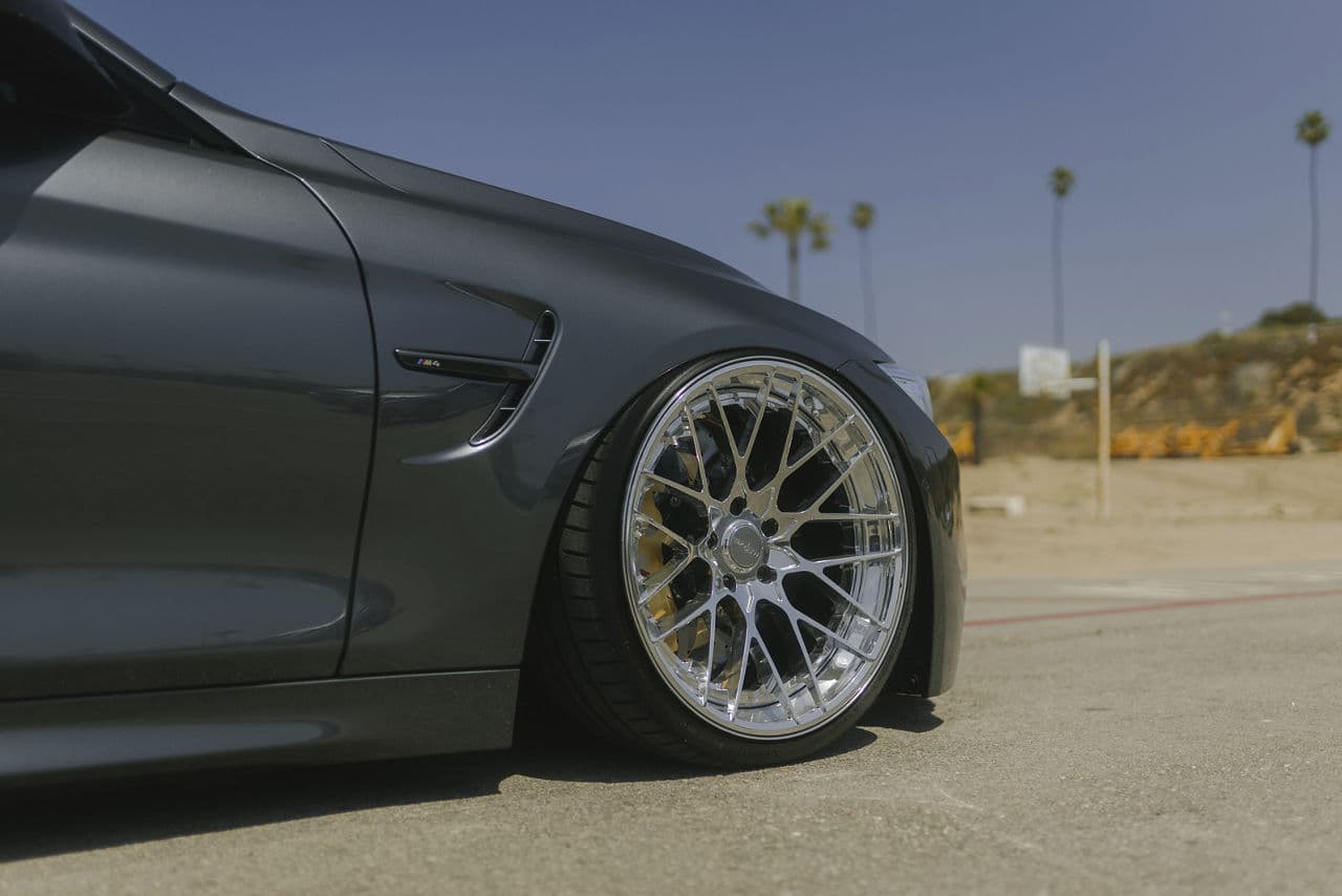 Interior of 2018 BMW M4 with wheels