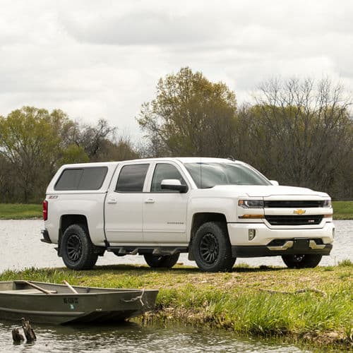 Detail view of 2018 Chevrolet Silverado with wheels