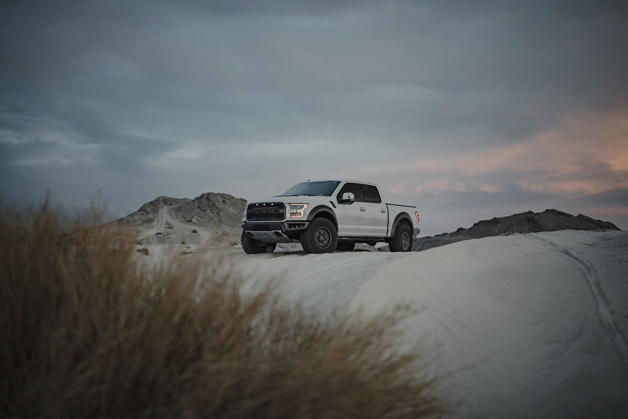 Interior of 2018 Ford F150 Raptor with wheels