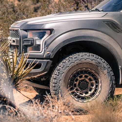 Interior of 2018 Ford F150 Raptor with wheels