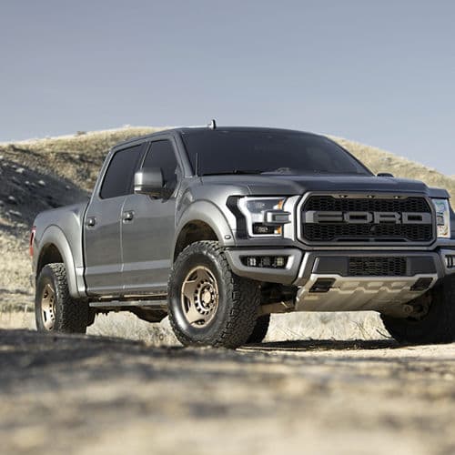 Detail view of 2018 Ford F150 Raptor with wheels