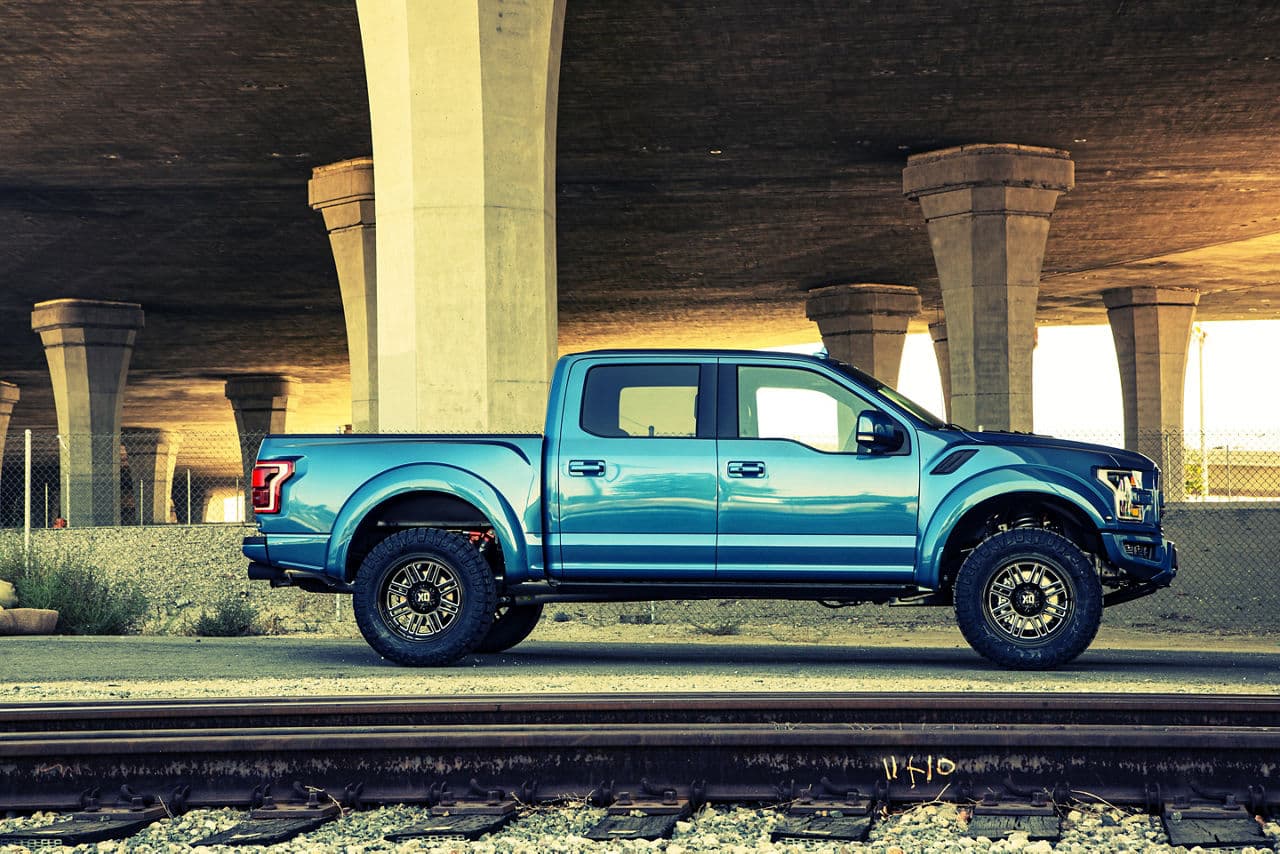 Interior of 2018 Ford F150 Raptor with wheels