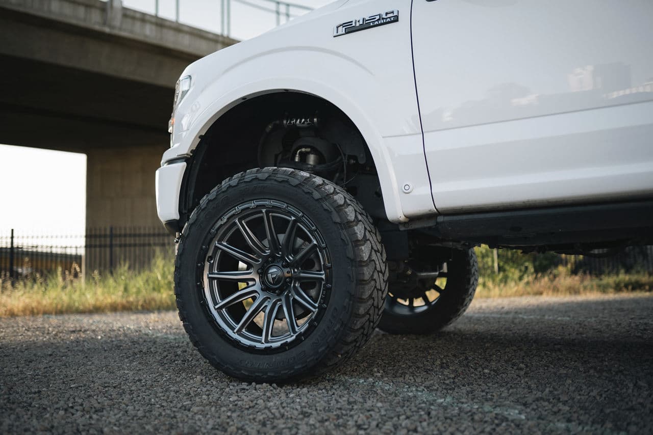 Rear view of 2018 Ford F150 with truck suv wheels