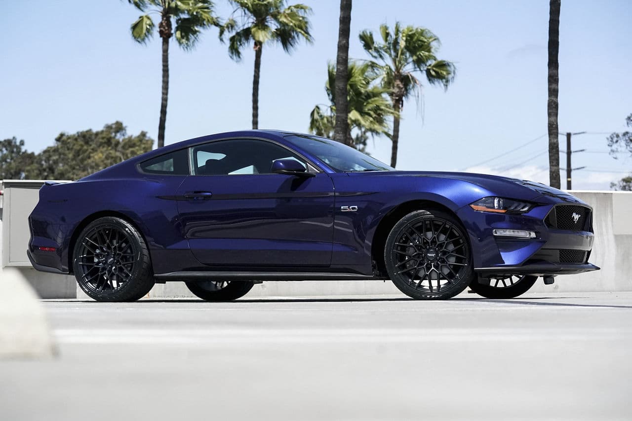 Detail view of 2018 Ford Mustang GT with wheels