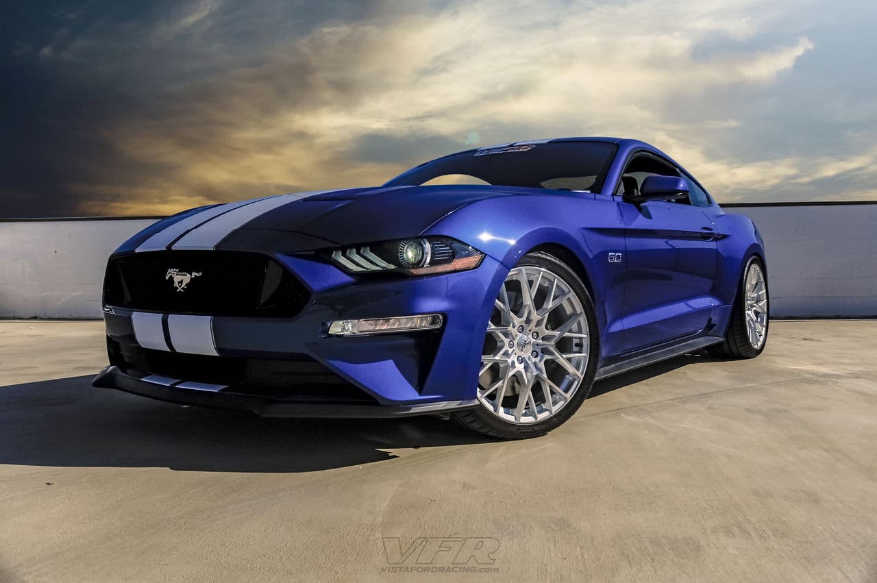 Front view of 2018 Ford Mustang with wheels