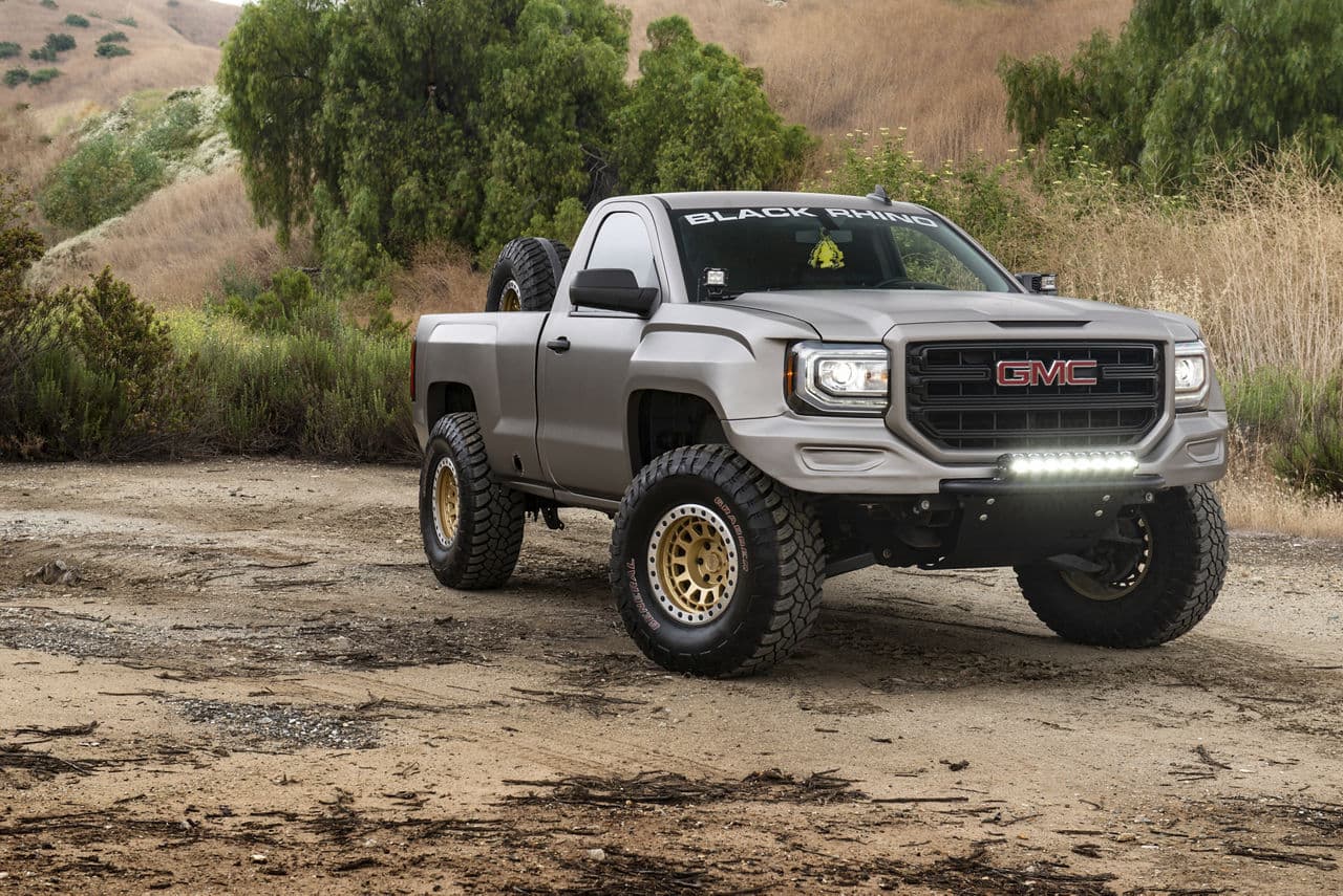 Detail view of 2018 GMC Sierra with vehicle wraps