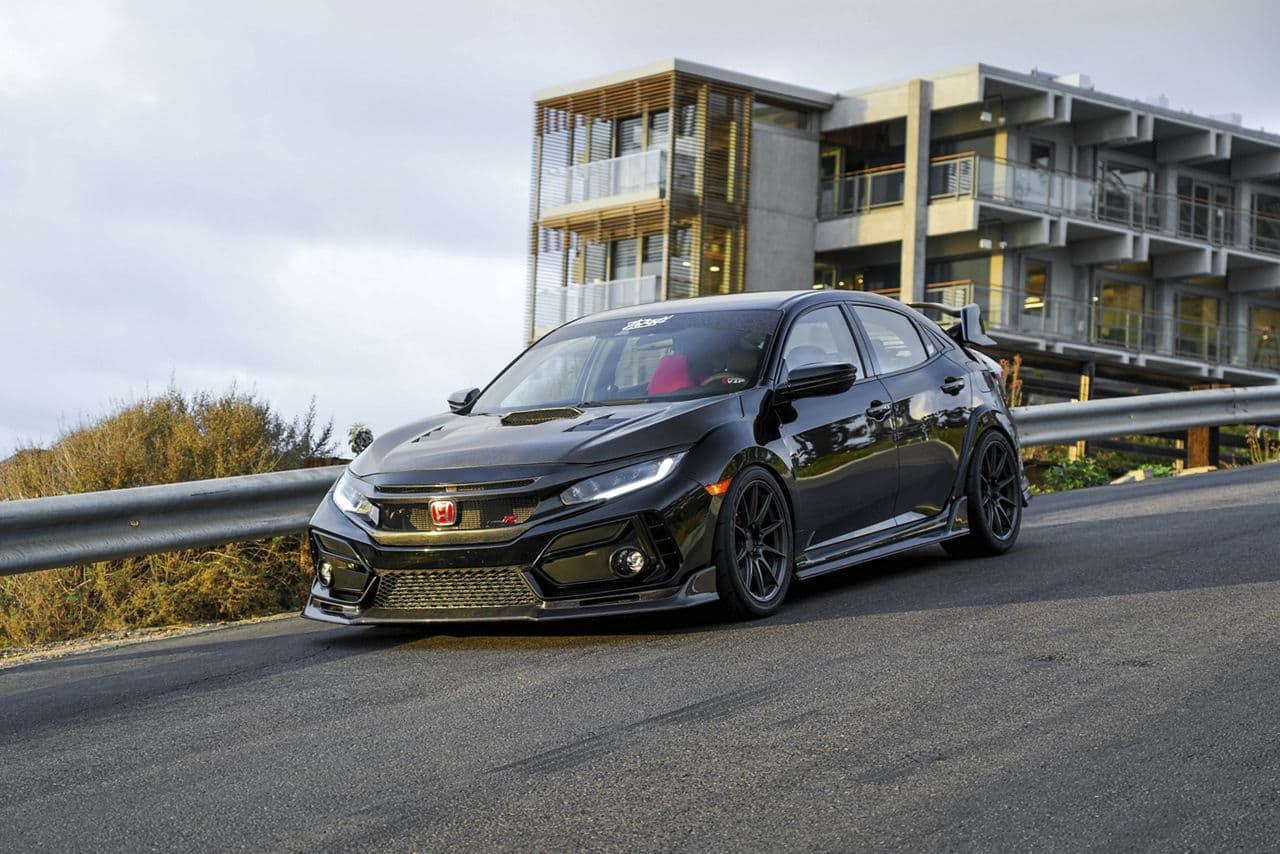 Front view of 2018 Honda Civic Type R with tuner wheels