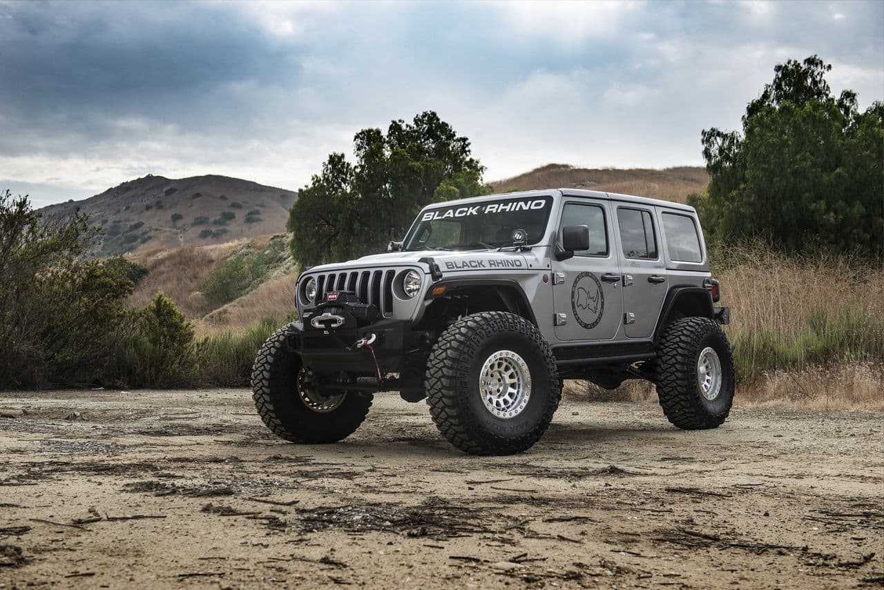 Rear view of 2018 Jeep Wrangler with wheels