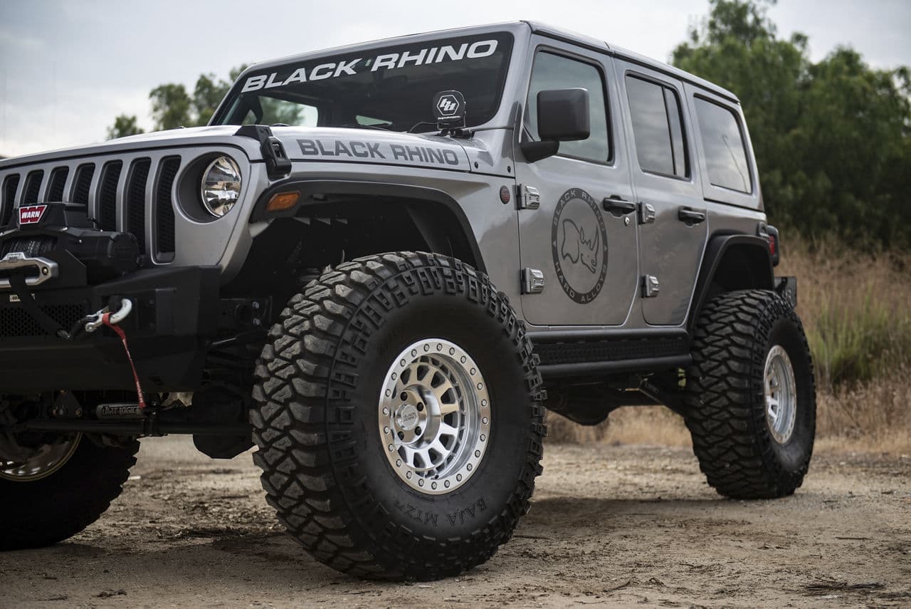 Interior of 2018 Jeep Wrangler with wheels