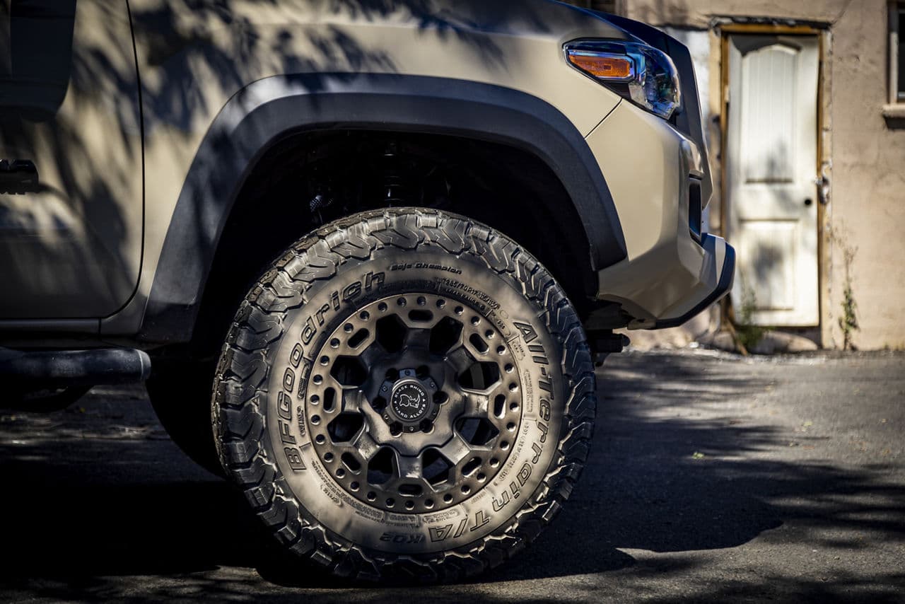 Side profile of 2018 Toyota Tacoma with truck suv wheels