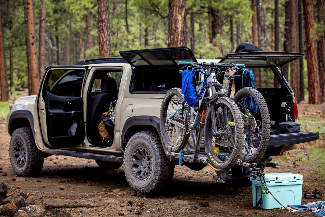 Rear view of 2018 Toyota Tacoma with truck suv wheels
