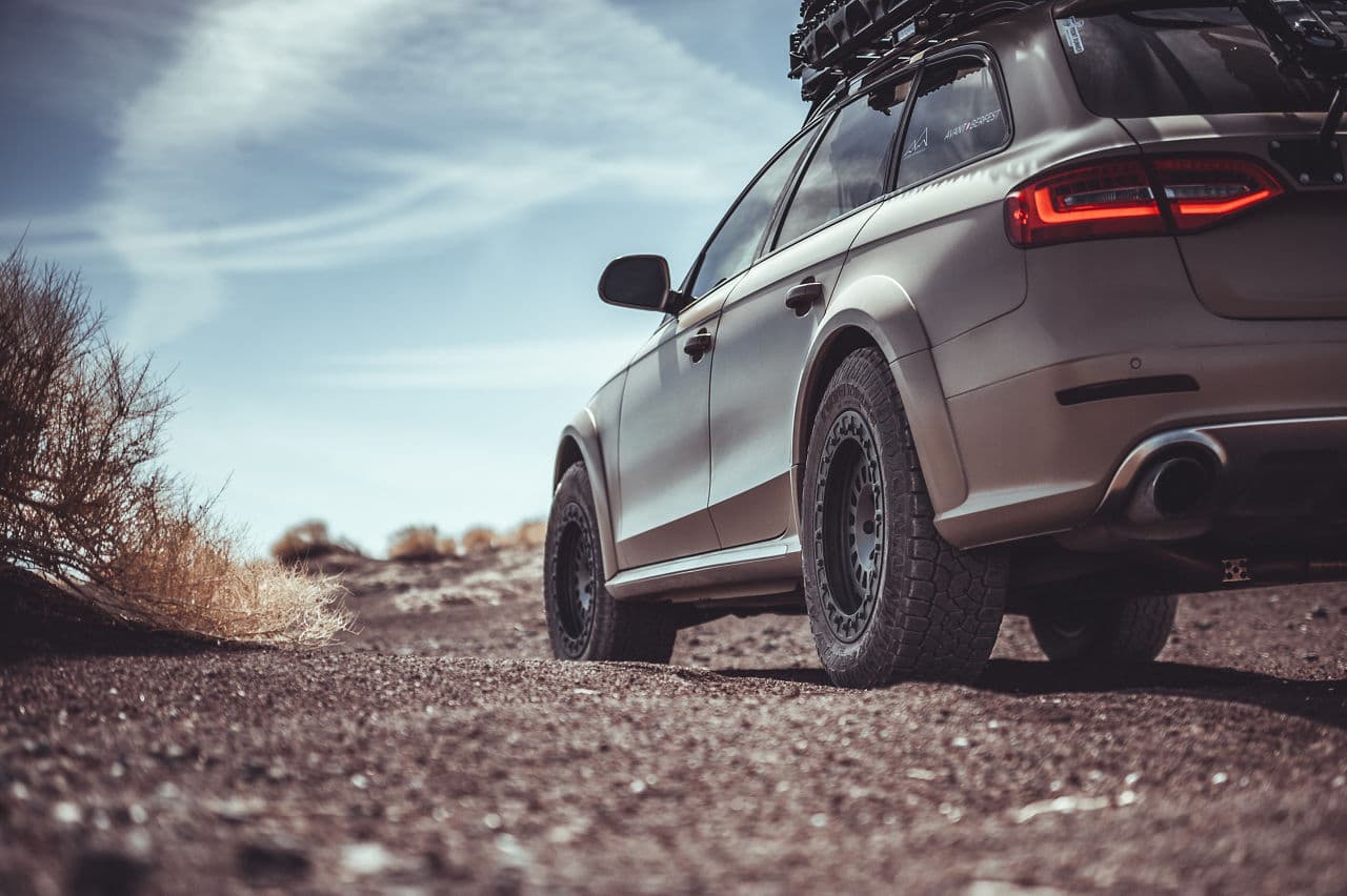 Rear view of 2019 Audi Allroad with wheels
