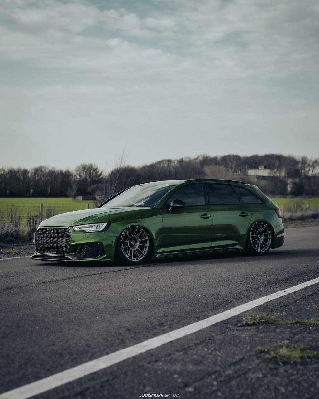 Rear view of 2019 Audi RS4 with wheels