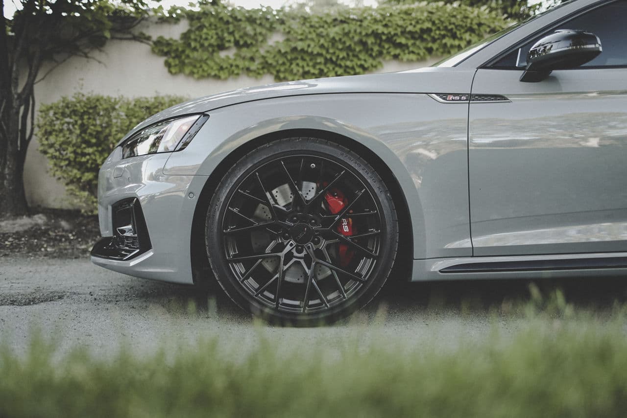 Interior of 2019 Audi RS5 with wheels