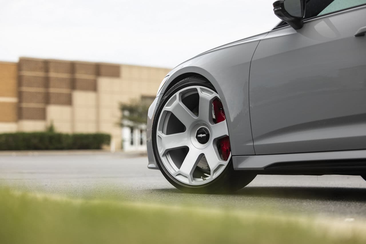 Rear view of 2019 Audi RS6 with wheels