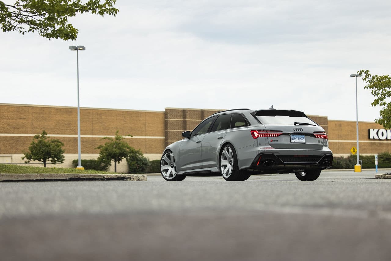 Interior of 2019 Audi RS6 with wheels