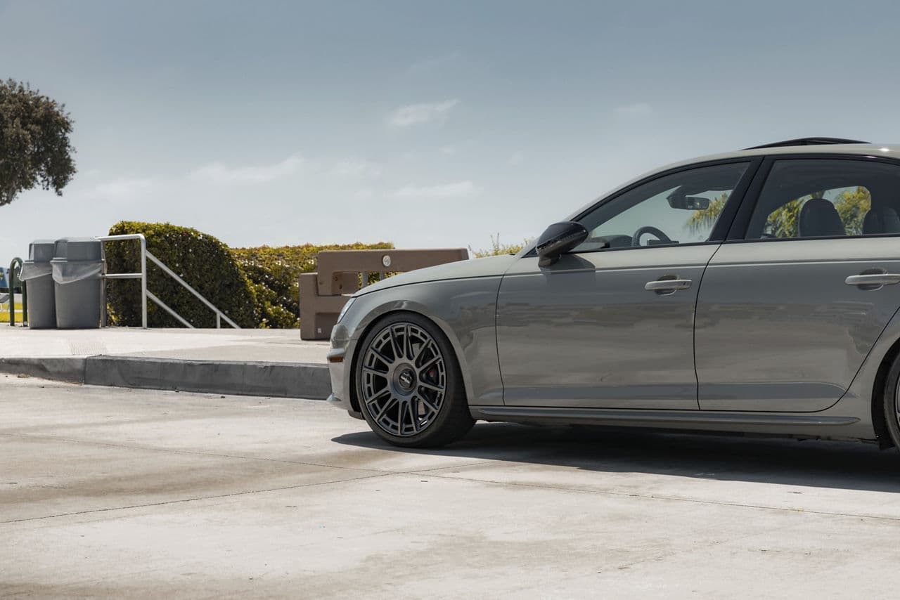 Rear view of 2019 Audi S4 with wheels