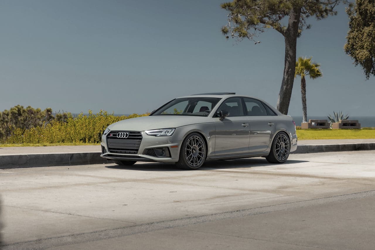 Interior of 2019 Audi S4 with wheels