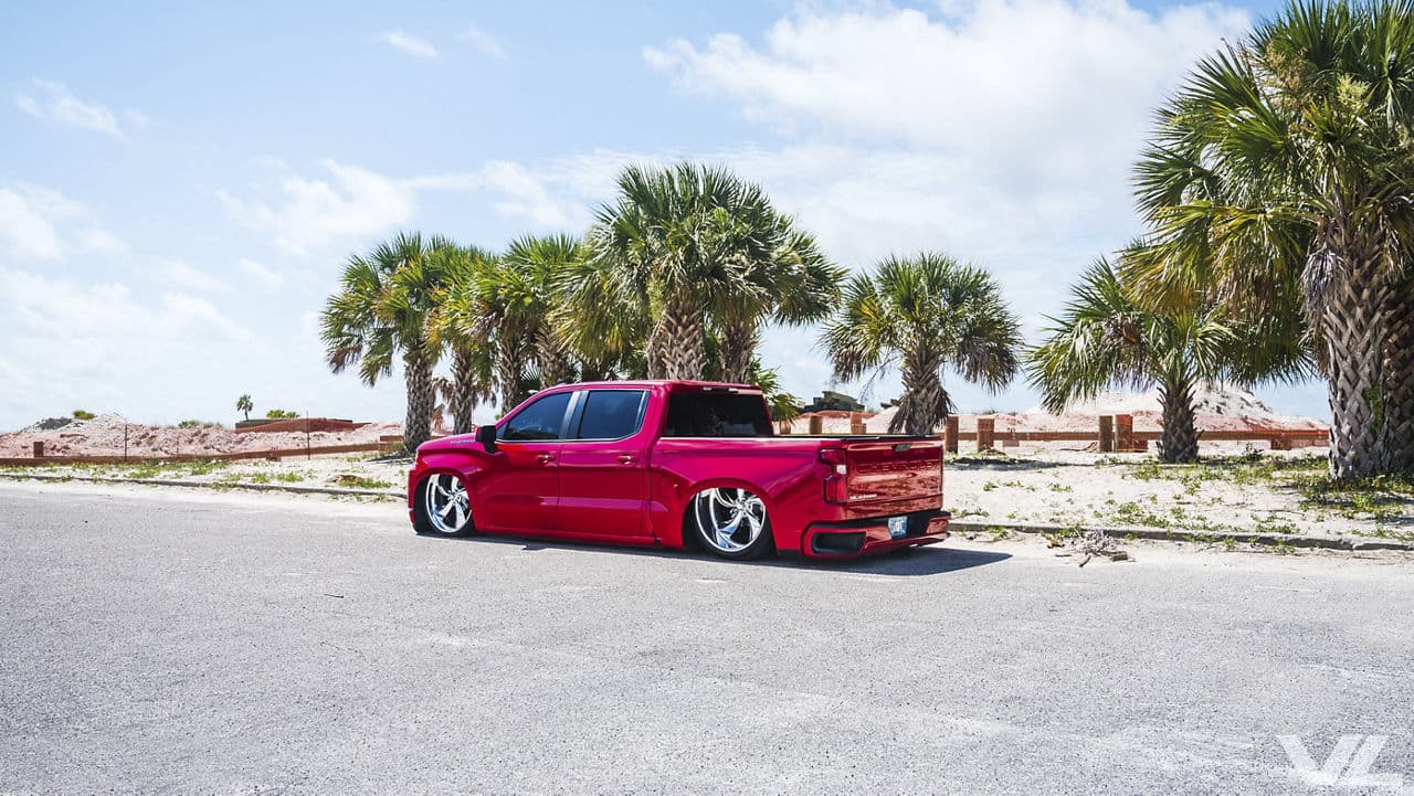 Detail view of 2019 Chevrolet Silverado with wheels