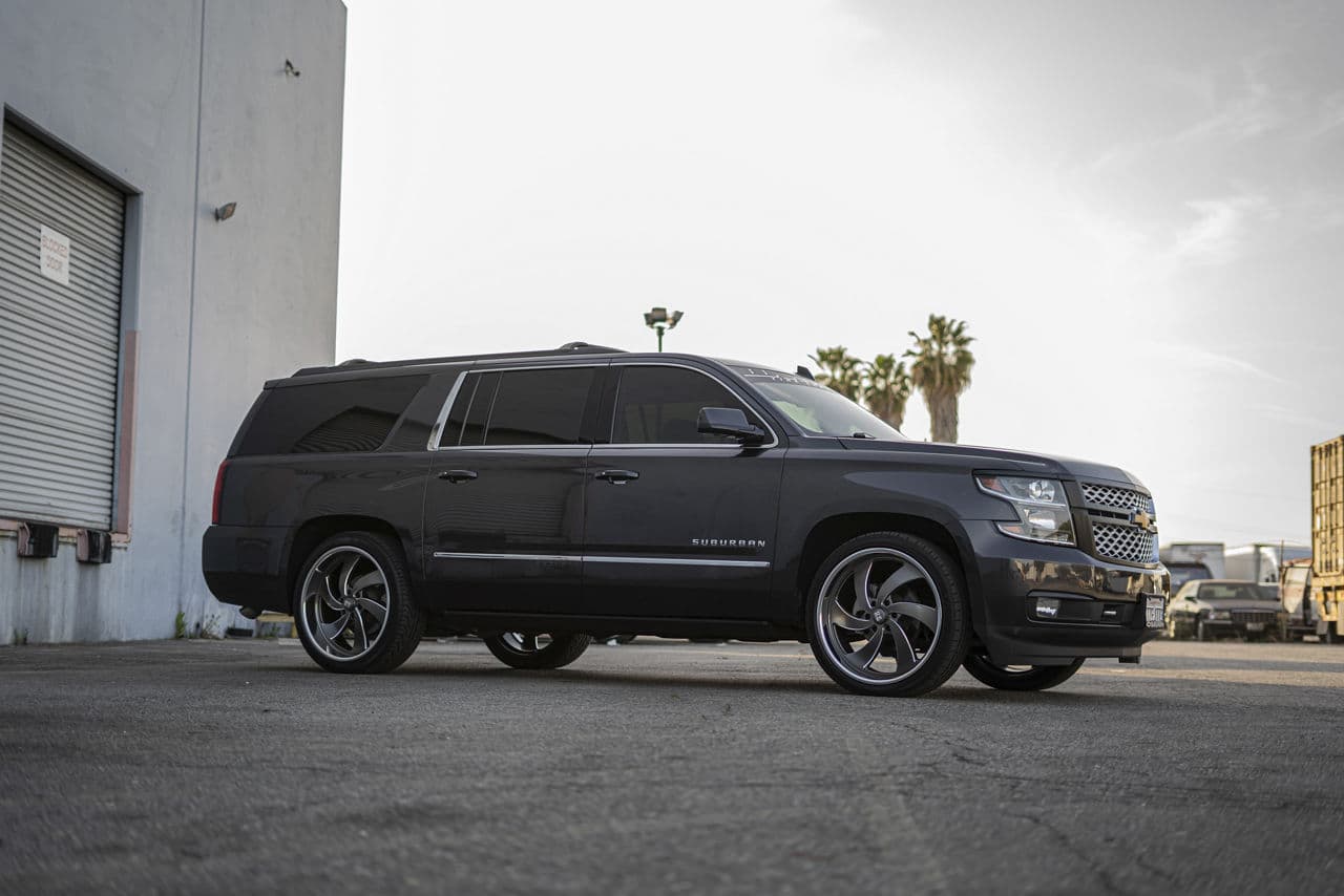 Rear view of 2019 Chevrolet Suburban with wheels
