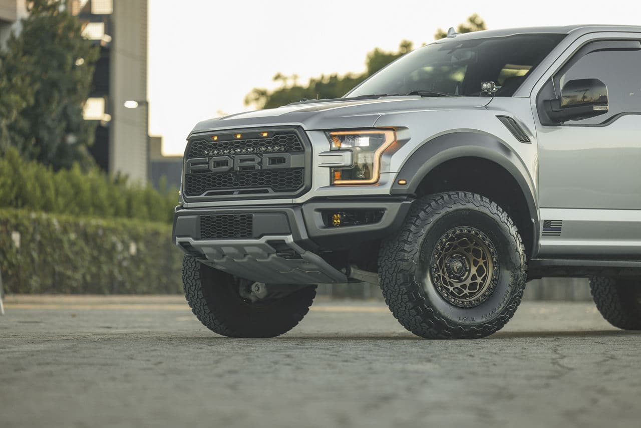 Interior of 2019 Ford F150 Raptor with wheels