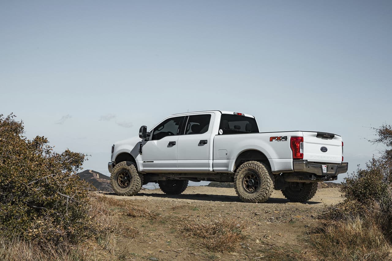Rear view of 2019 Ford F250 with truck suv wheels
