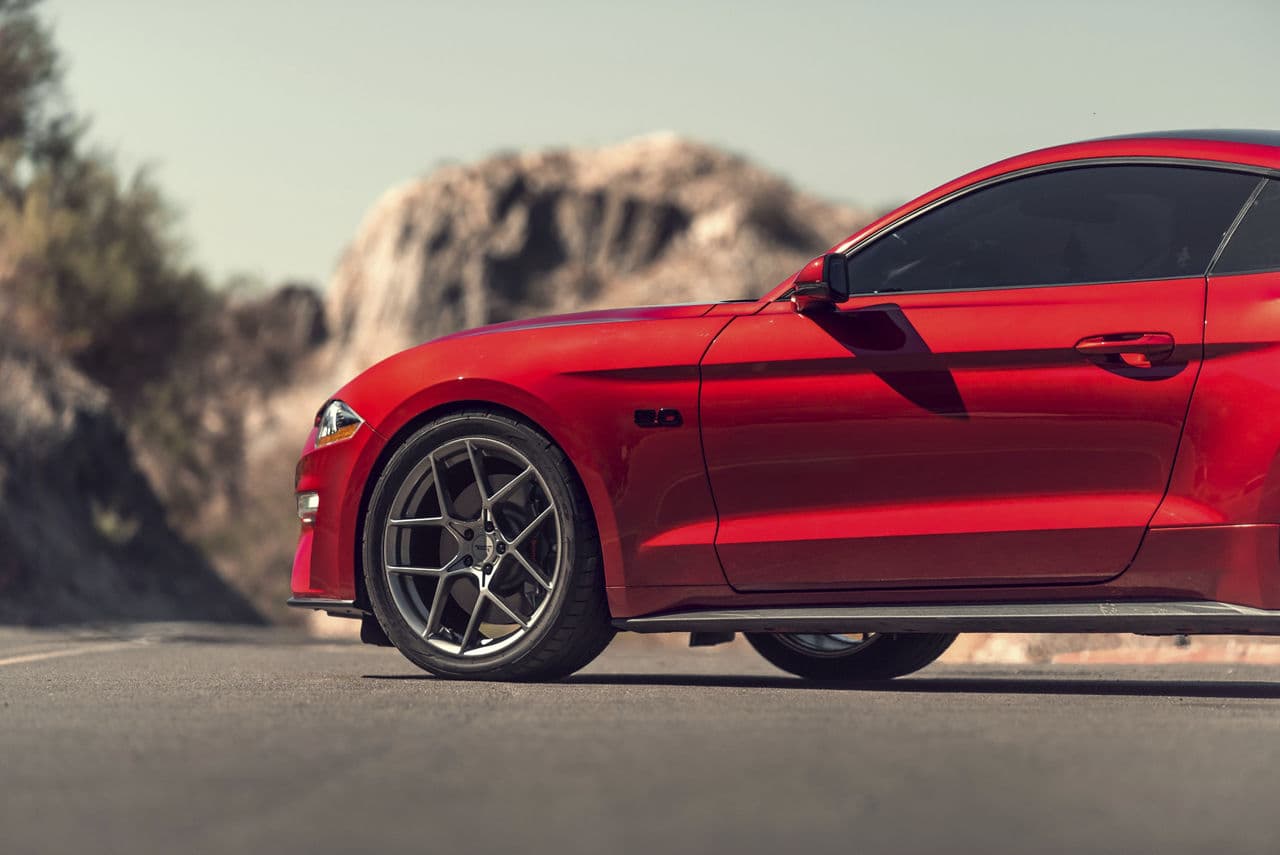 Interior of 2019 Ford Mustang GT with wheels