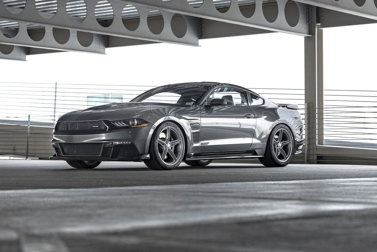 Detail view of 2019 Ford Mustang with wheels