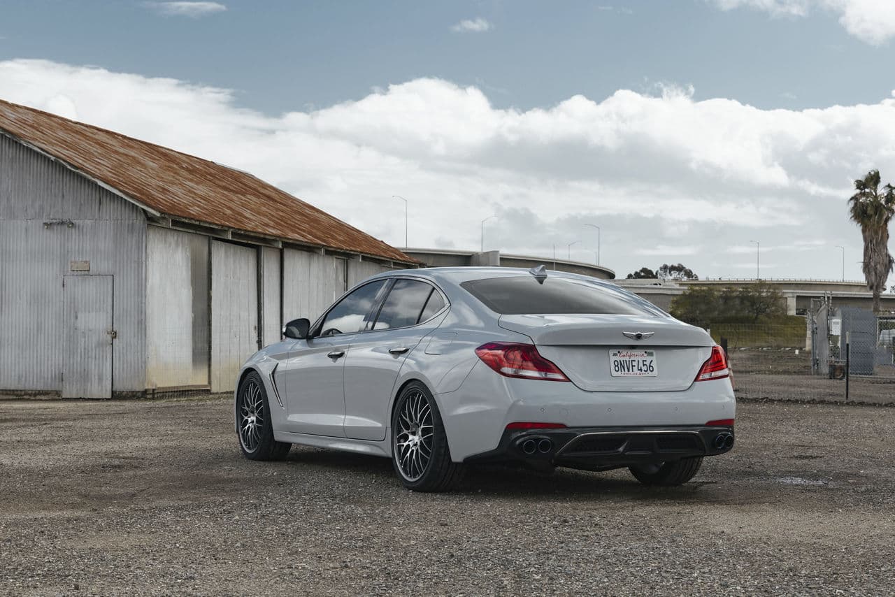 Side profile of 2019 Genesis G70 with wheels