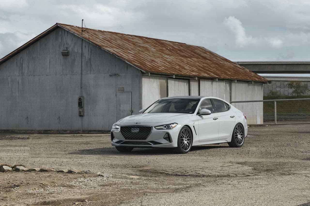 Rear view of 2019 Genesis G70 with wheels