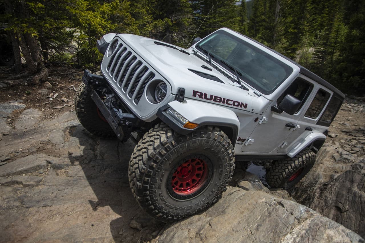 Side profile of 2019 Jeep Wrangler with vehicle wraps