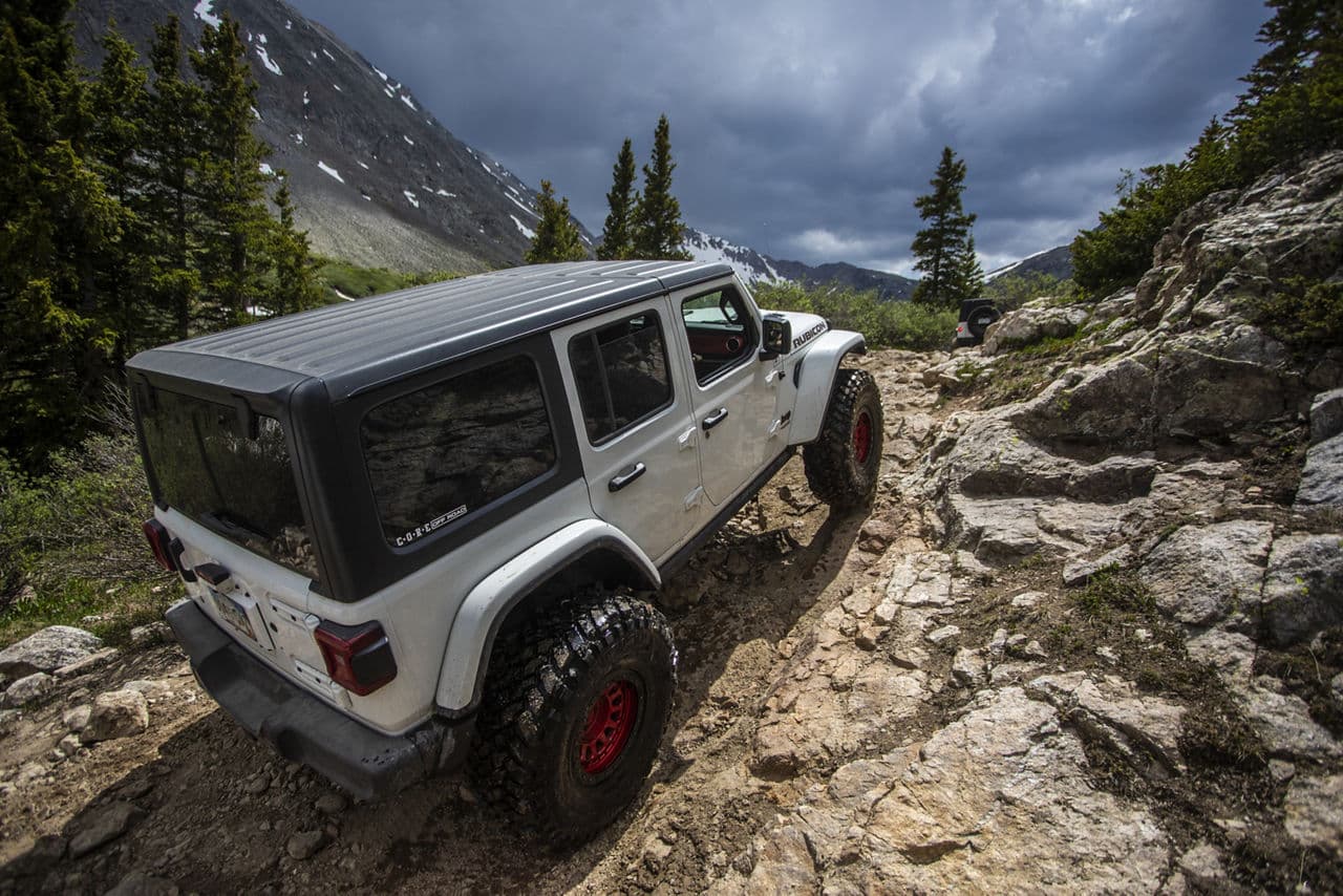 Detail view of 2019 Jeep Wrangler with vehicle wraps