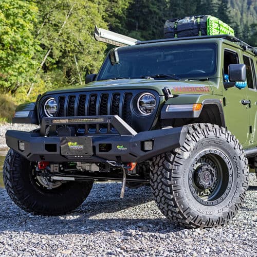 Interior of 2019 Jeep Wrangler with wheels