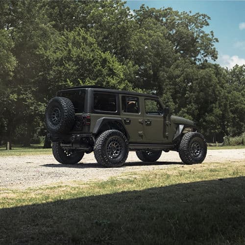Detail view of 2019 Jeep Wrangler with wheels