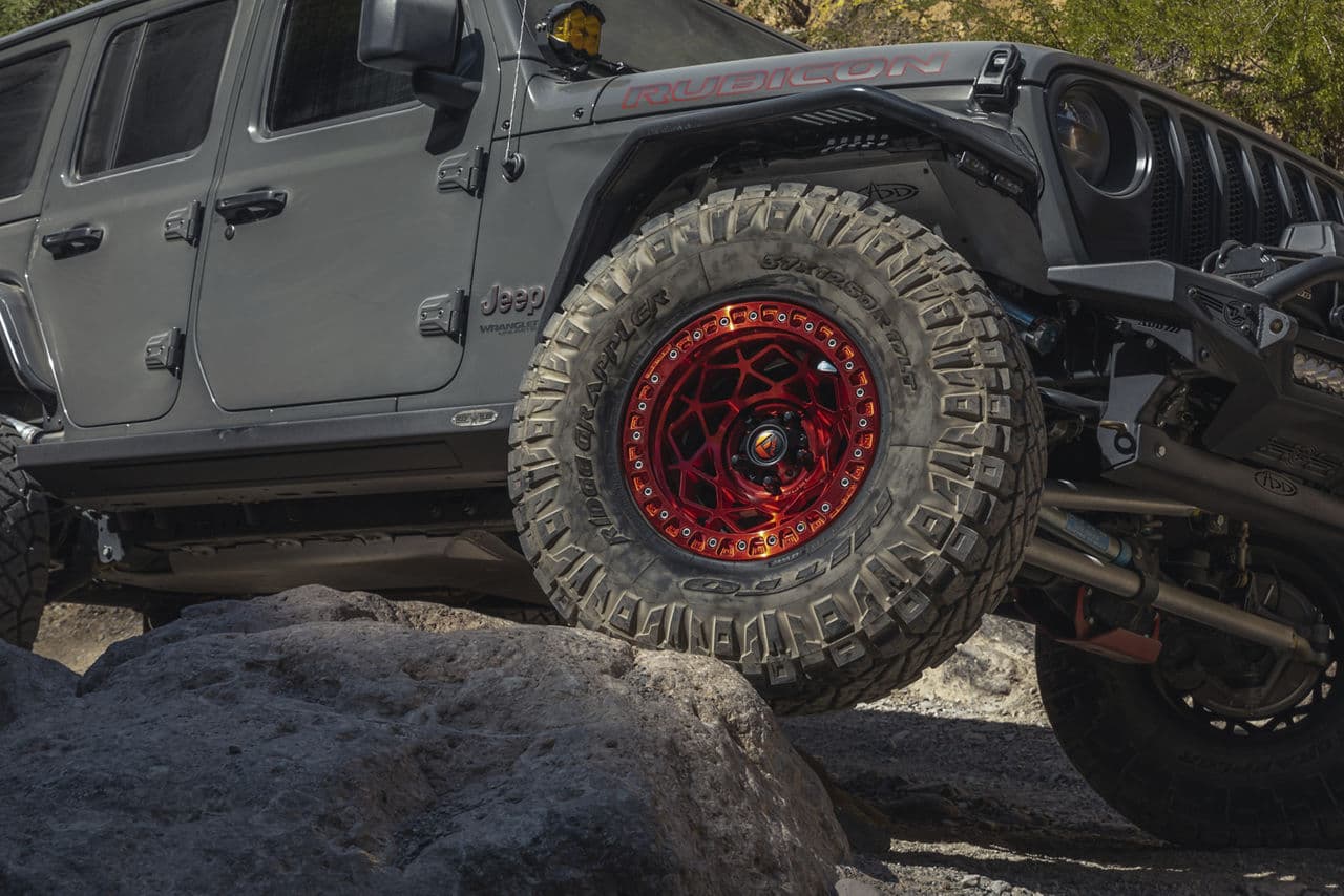 Detail view of 2019 Jeep Wrangler with wheels