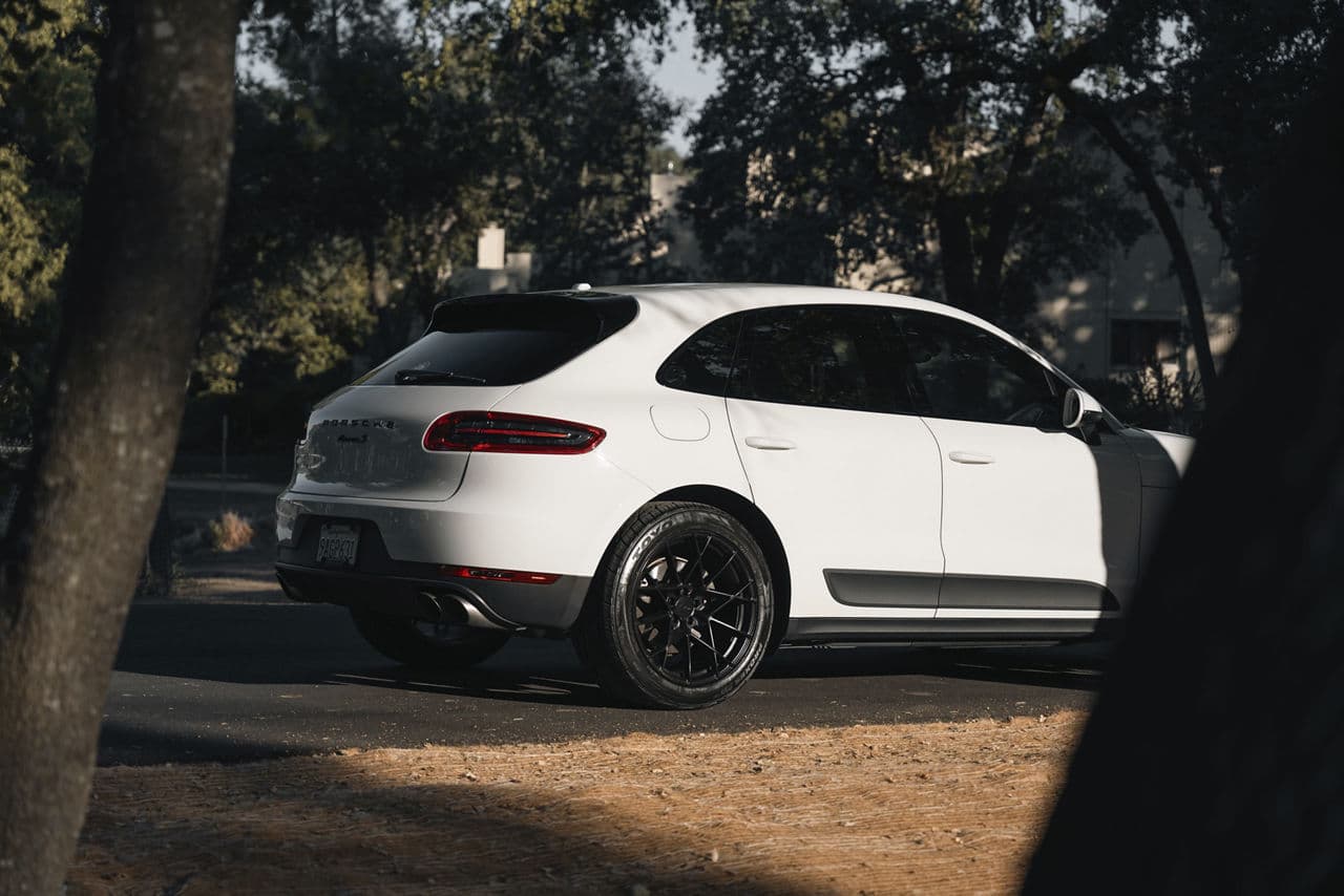 Rear view of 2019 Porsche Macan with wheels