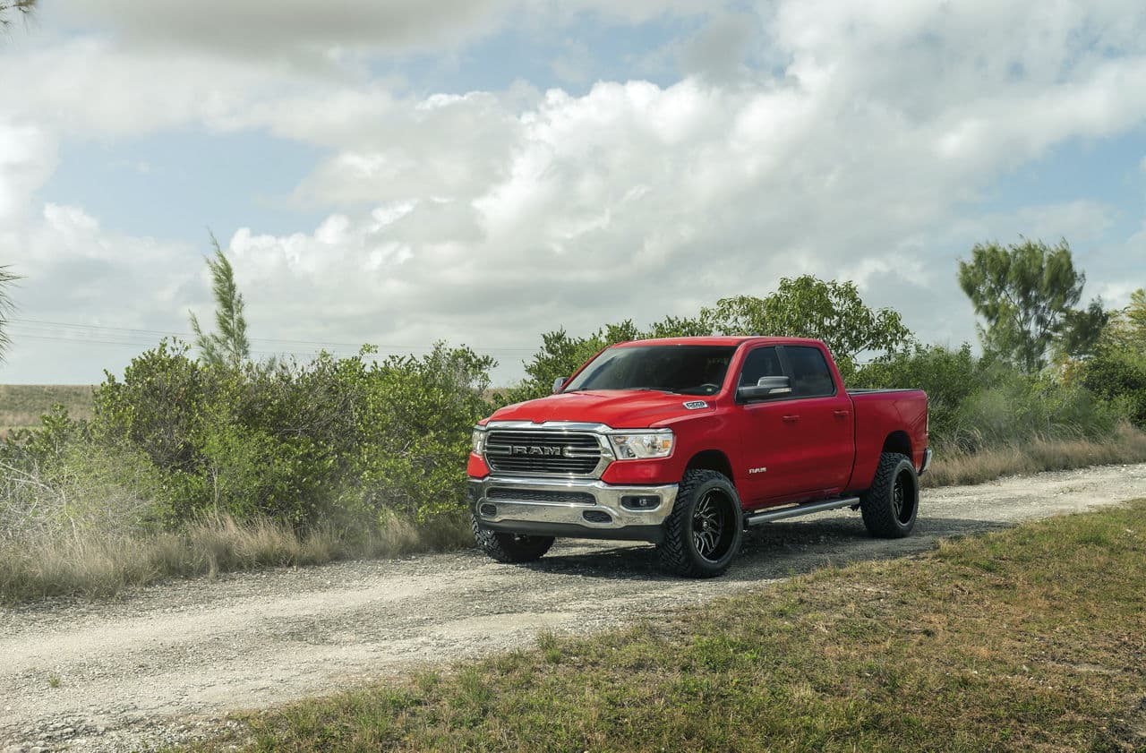 Rear view of 2019 Ram 1500 with wheels