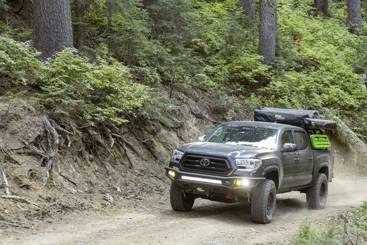 Rear view of 2019 Toyota Tacoma with truck suv wheels