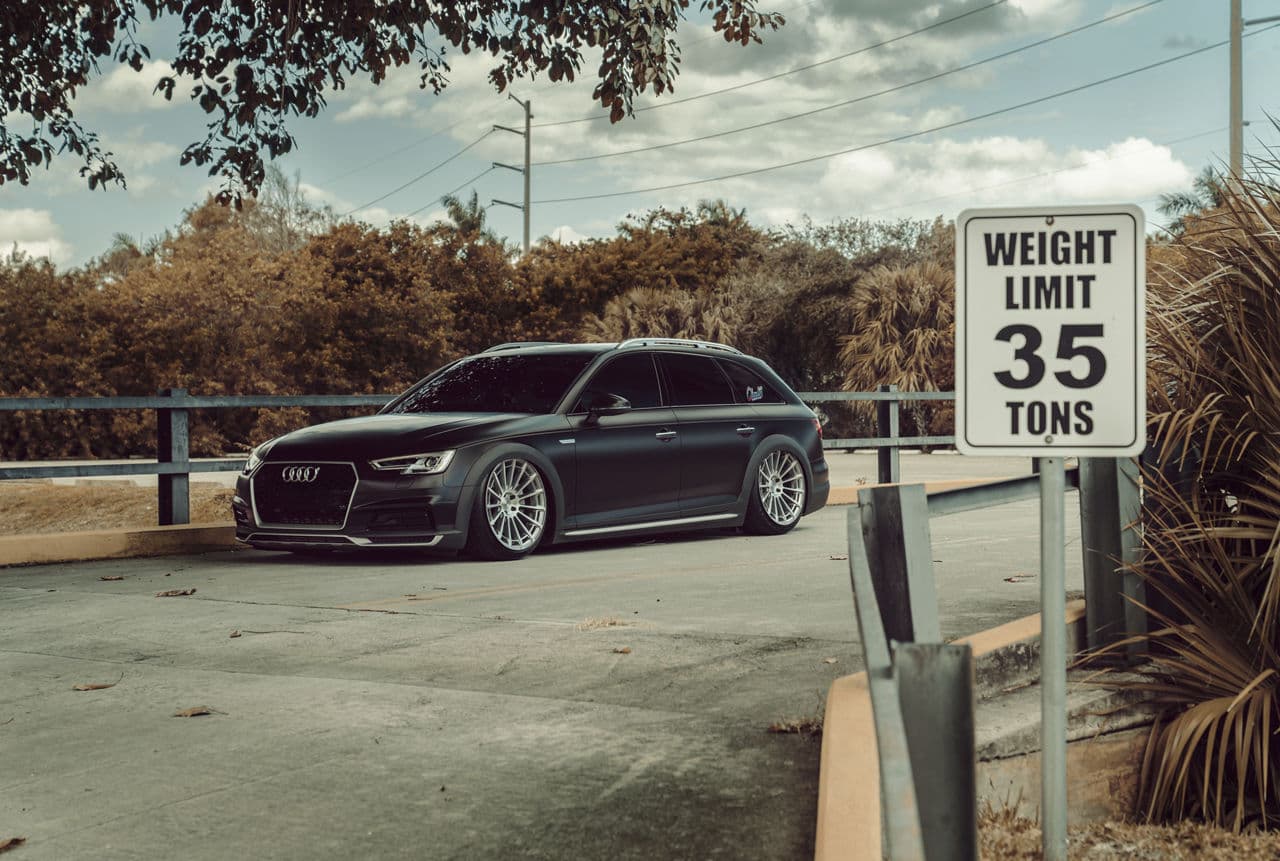 Front view of 2020 Audi Allroad with vehicle wraps