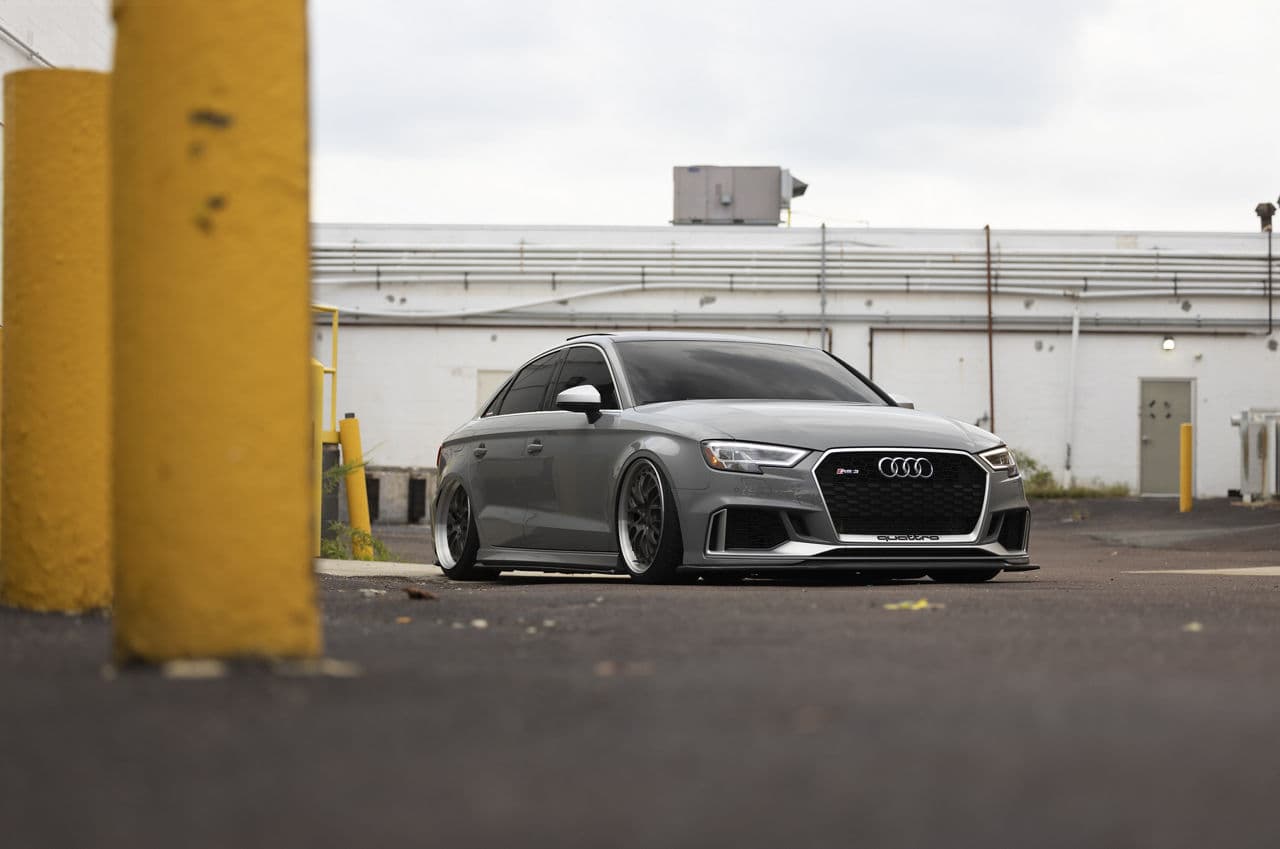 Front view of 2020 Audi RS3 with wheels