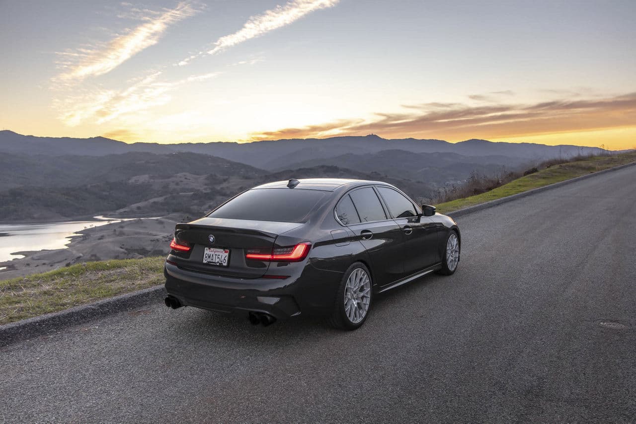 Rear view of 2020 BMW M340i with wheels