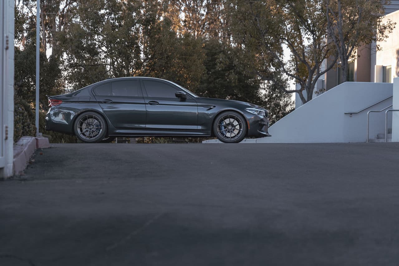 Interior of 2020 BMW M5 with vehicle wraps