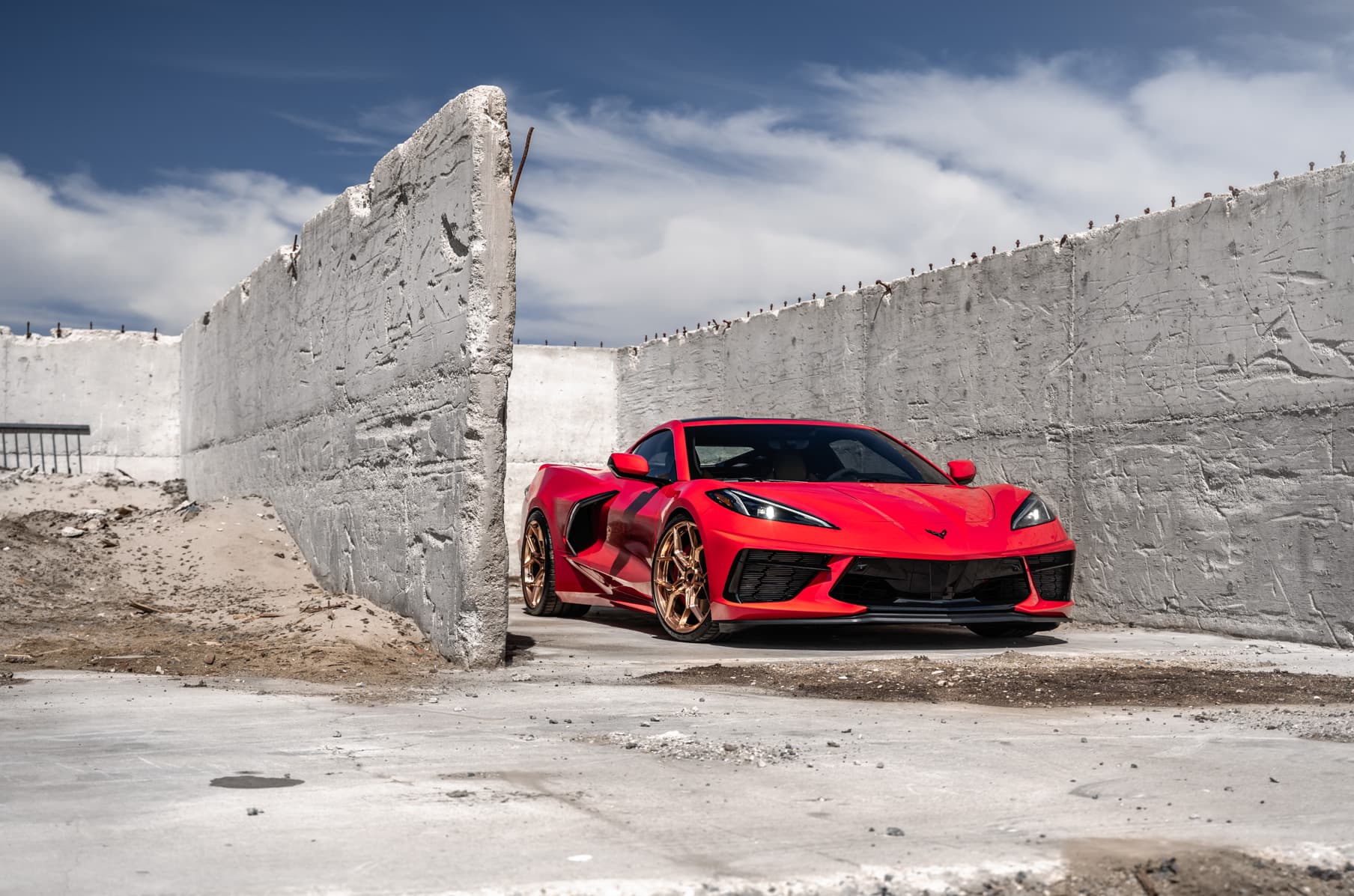 2020 Chevrolet Corvette C8 — lowering springs, rear view