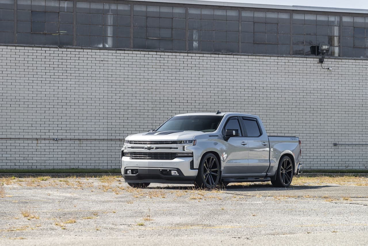 Front view of 2020 Chevrolet Silverado with wheels