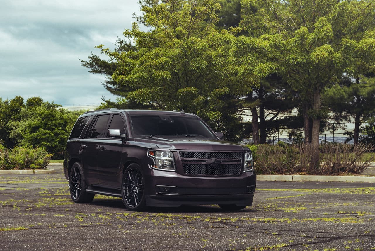 Rear view of 2020 Chevrolet Tahoe with wheels