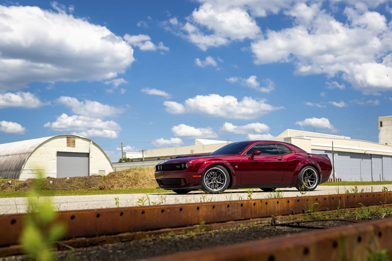 Interior of 2020 Dodge Challenger Scatpack with wheels