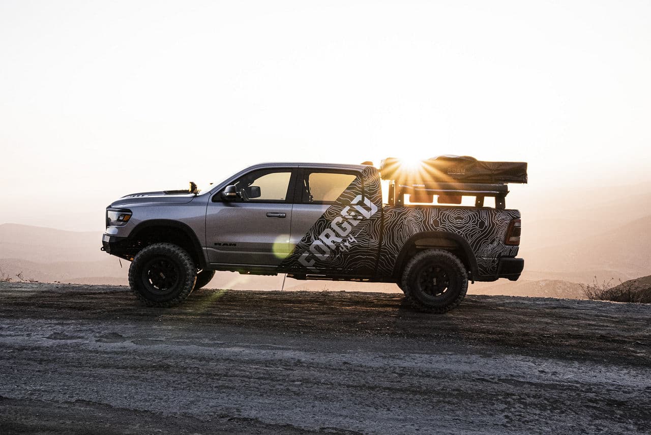 Front view of 2020 Dodge Ram 1500 Rebel with truck suv wheels