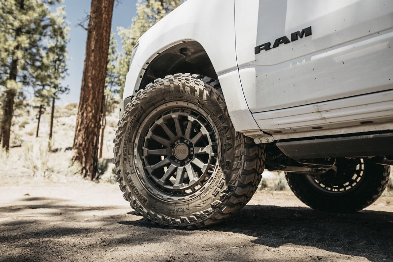 Side profile of 2020 Dodge Ram 1500 with wheels