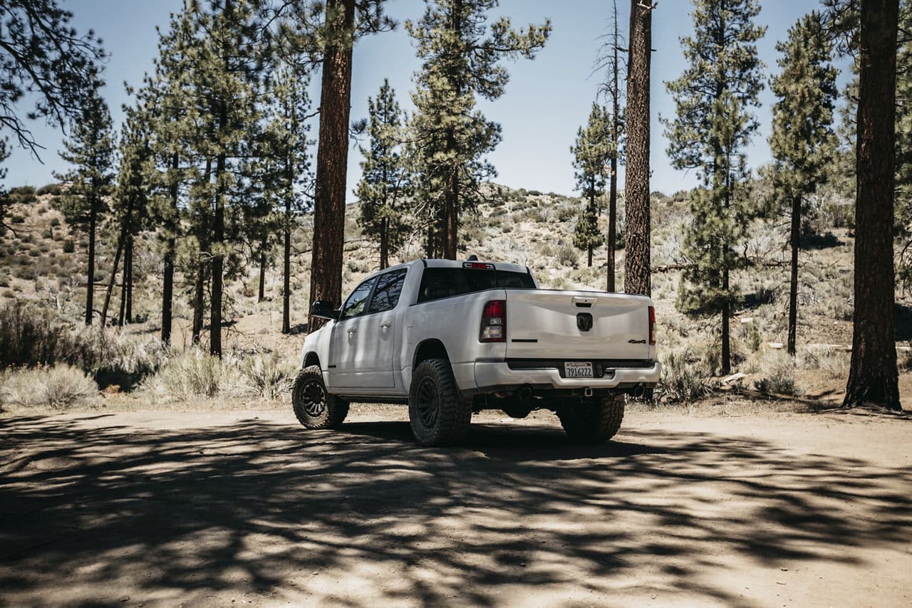 Rear view of 2020 Dodge Ram 1500 with wheels